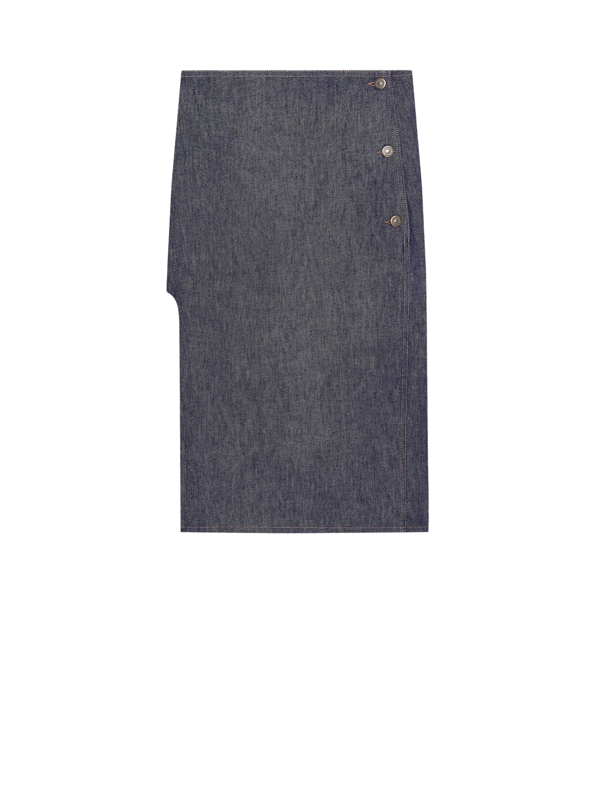 PREMIUM 23pcs NEW / JUPE POCHE CENTRALE EN DENIM - Dark Heather Grey