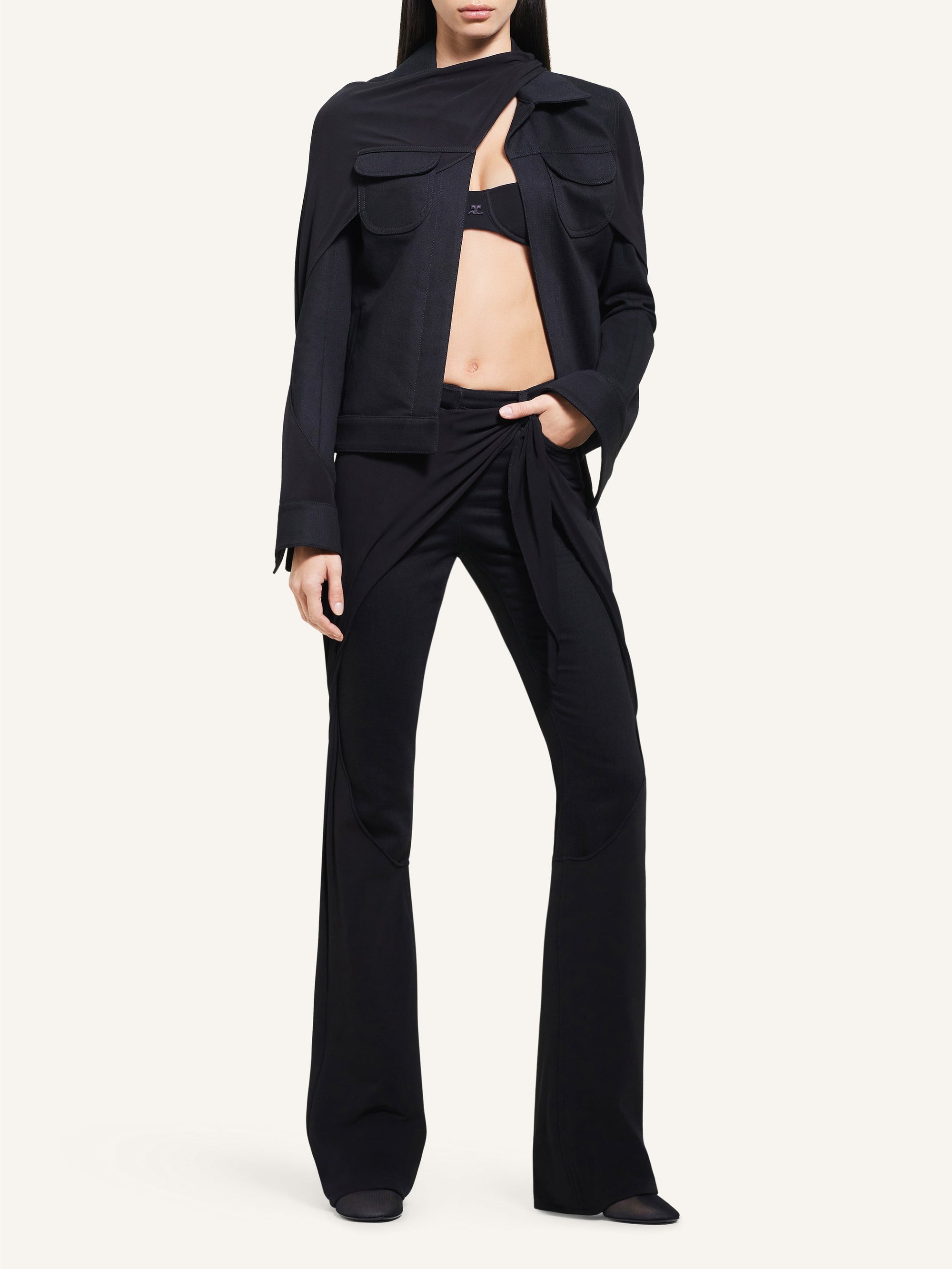 PREMIUM 11pcs NEW / PANTALON 5 POCHES EN DENIM ET DRAPÉ