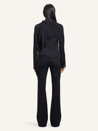 PRIX MARQUE : 120 / PANTALON 5 POCHES EN DENIM ET DRAPÉ