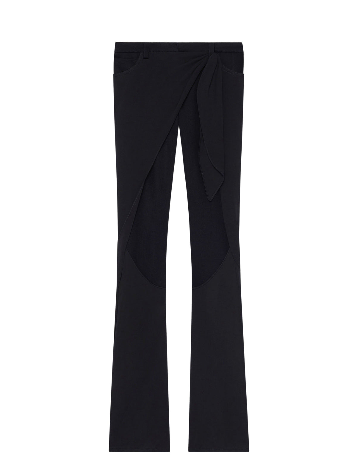 PRIX MARQUE : 120 / PANTALON 5 POCHES EN DENIM ET DRAPÉ