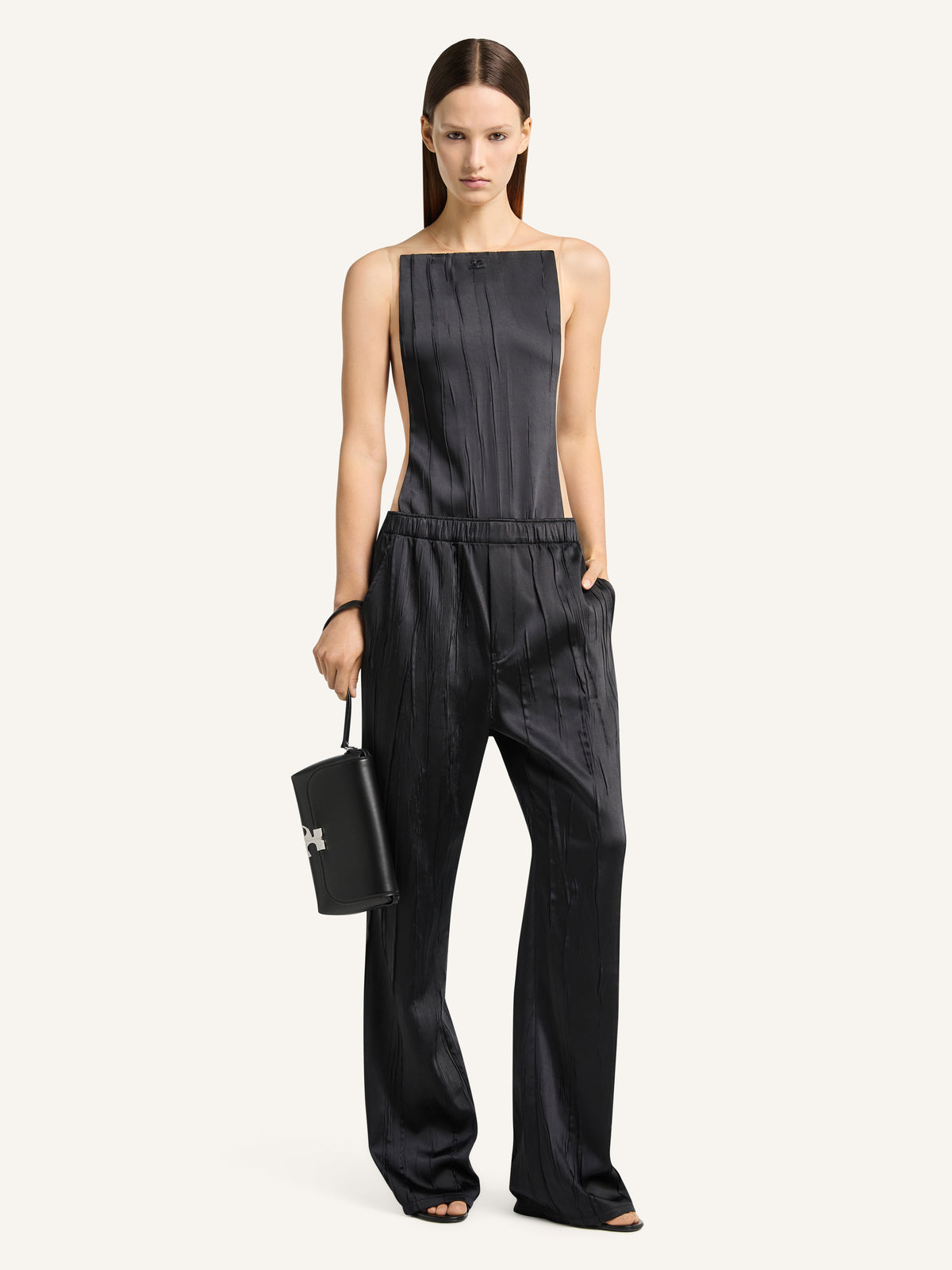 PRIX MARQUE : 110 / CRINKLED SATIN ILLUSION BODYSUIT-36