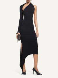 PRIX MARQUE : 150 / ROBE LONGUE SLASH EN CRÊPE