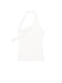 PREMIUM 53pcs NEW / DÉBARDEUR ASYMÉTRIQUE 90'S  CÔTELÉ - Heritage white