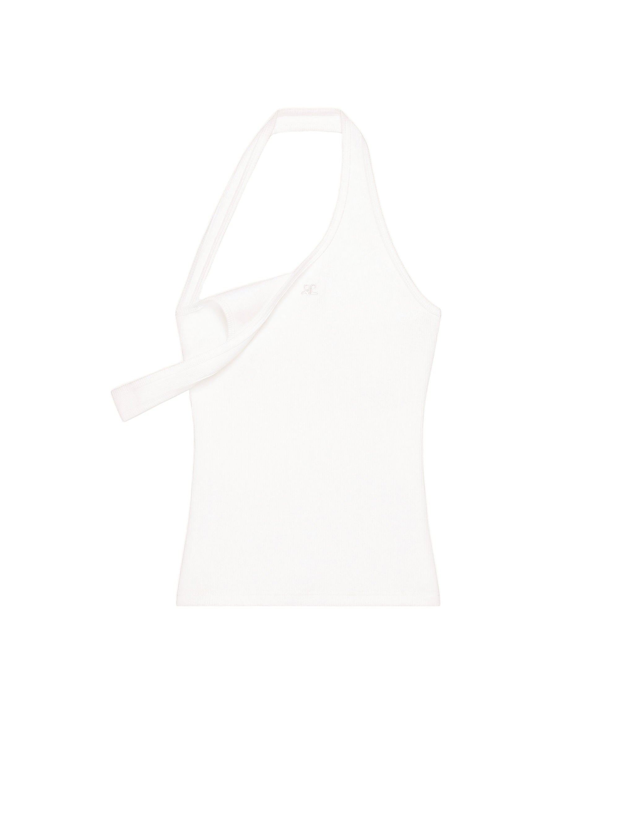PREMIUM 53pcs NEW / DÉBARDEUR ASYMÉTRIQUE 90'S  CÔTELÉ - Heritage white