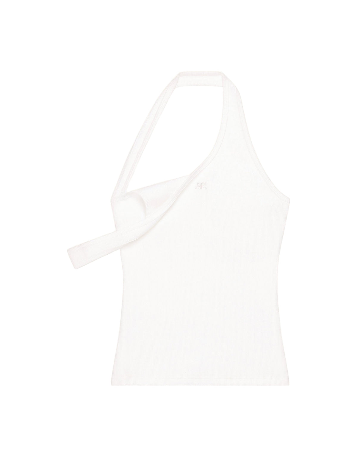 Débardeur asymétrique 90's côtelé - Heritage White