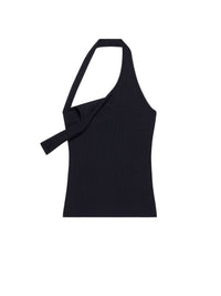 PREMIUM 67pcs NEW / DÉBARDEUR ASYMÉTRIQUE 90'S  CÔTELÉ - Black