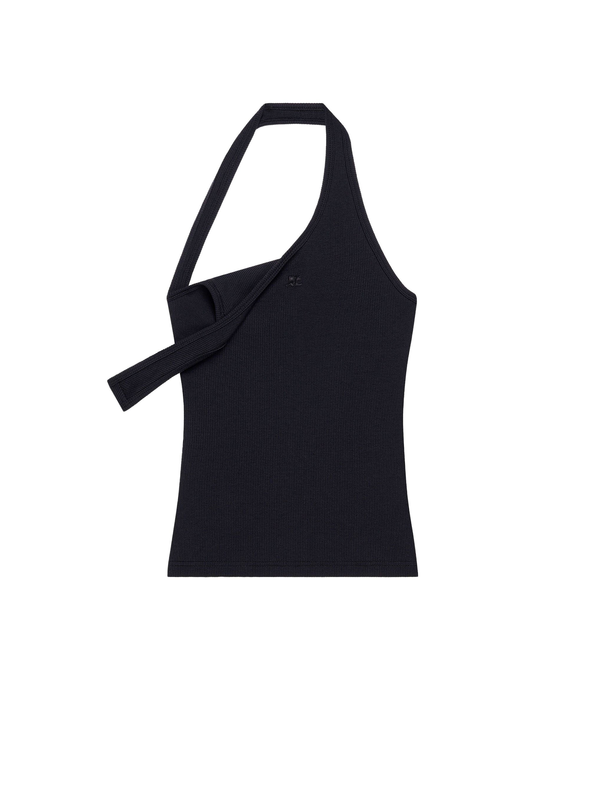 PREMIUM 67pcs NEW / DÉBARDEUR ASYMÉTRIQUE 90'S  CÔTELÉ - Black
