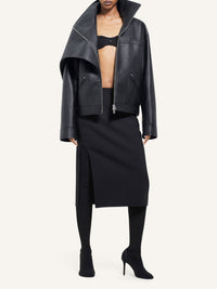 PRIX MARQUE : 860 / VESTE OVERSIZE EN CUIR