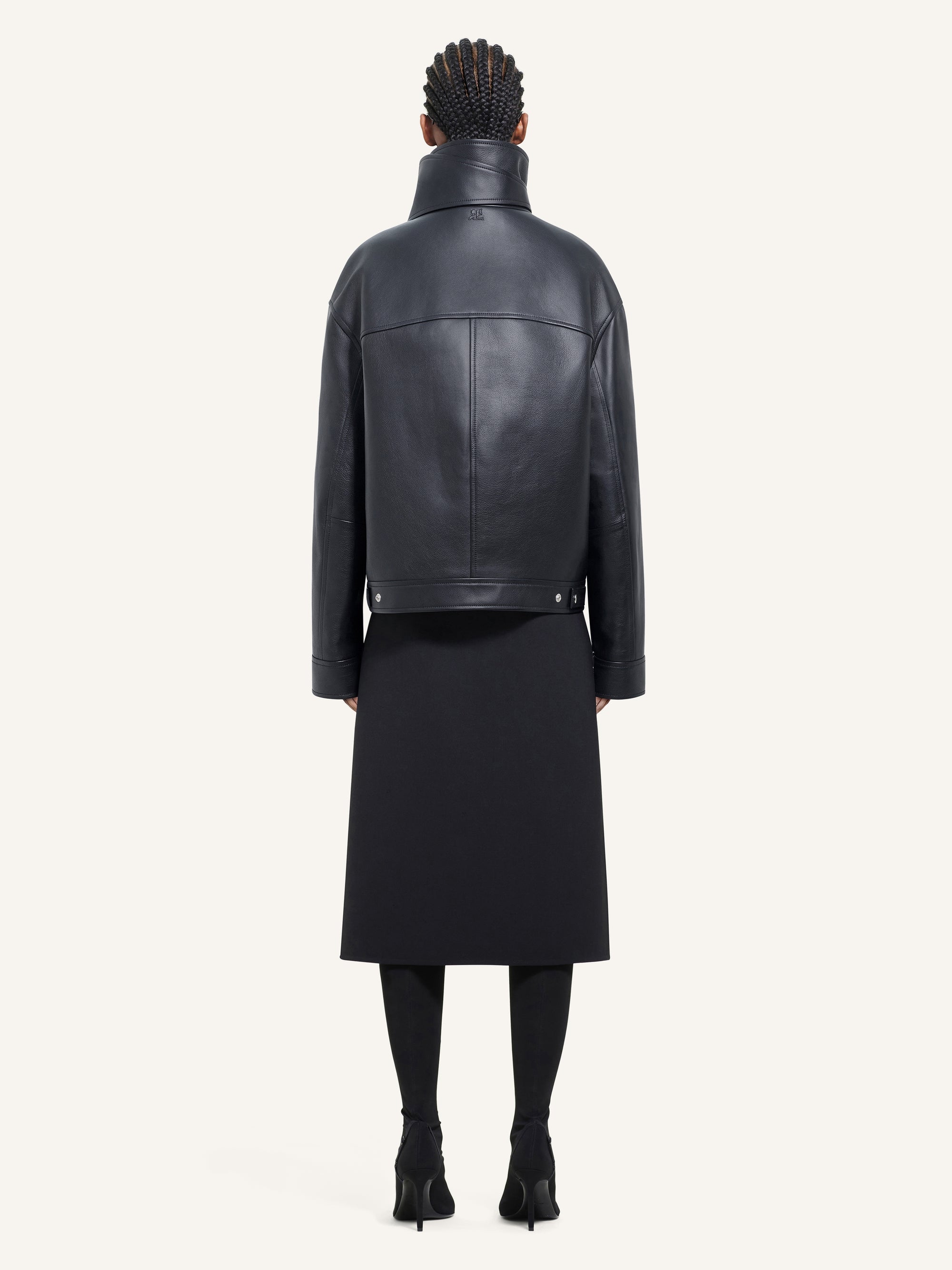 PREMIUM 10pcs NEW / VESTE OVERSIZE EN CUIR  - Black