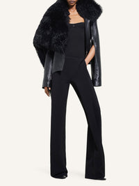 VESTE COL SHEARLING EN CUIR