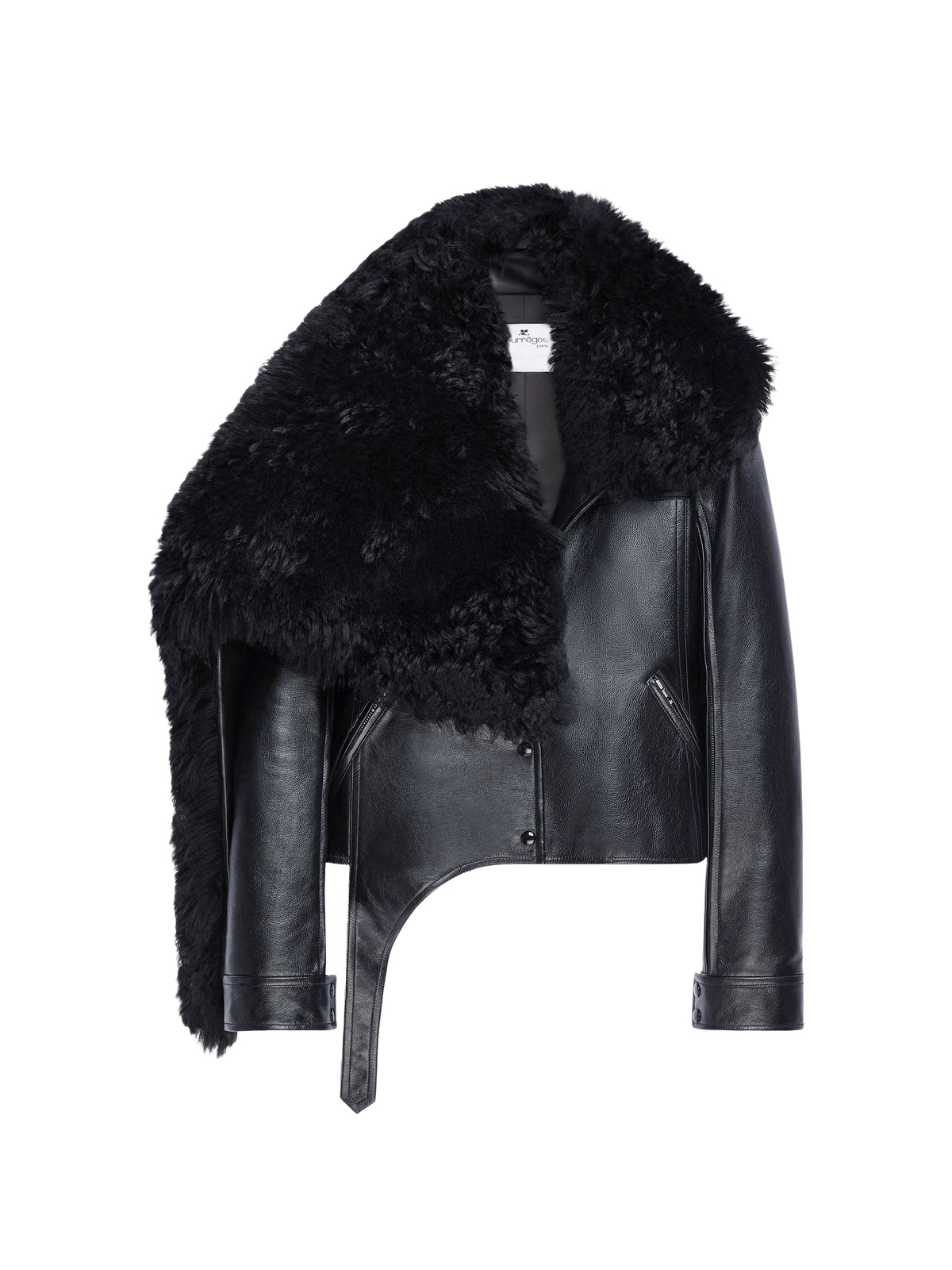 PRIX MARQUE : 1000 / VESTE COL SHEARLING EN CUIR