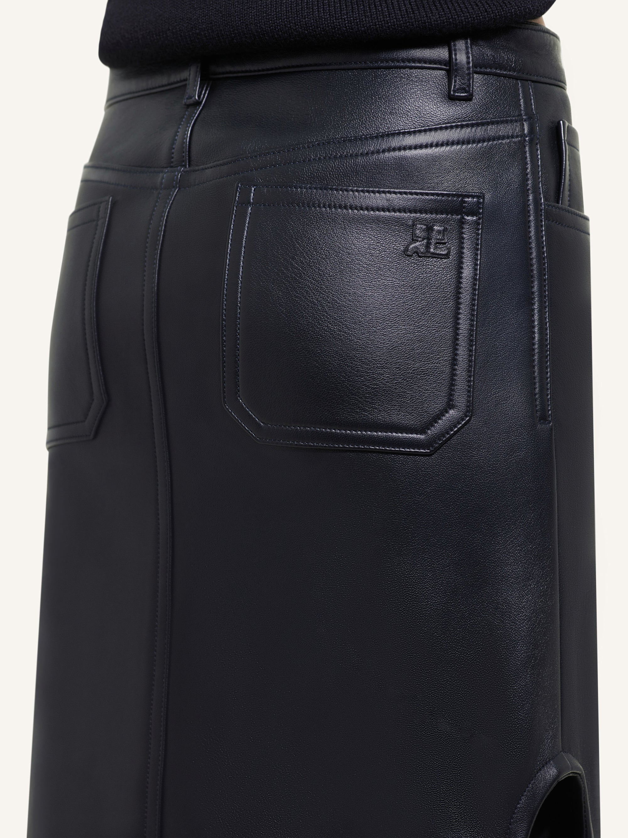 PREMIUM 3pcs NEW / JUPE LONGUE INVERSÉE EN CUIR