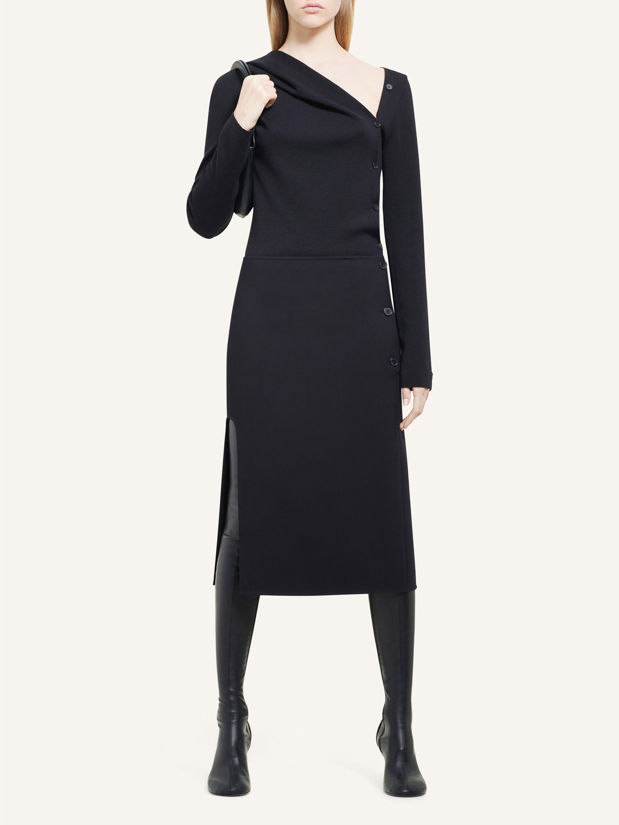 PREMIUM 35pcs NEW / CARDIGAN OBLIQUE NOUÉ - Black