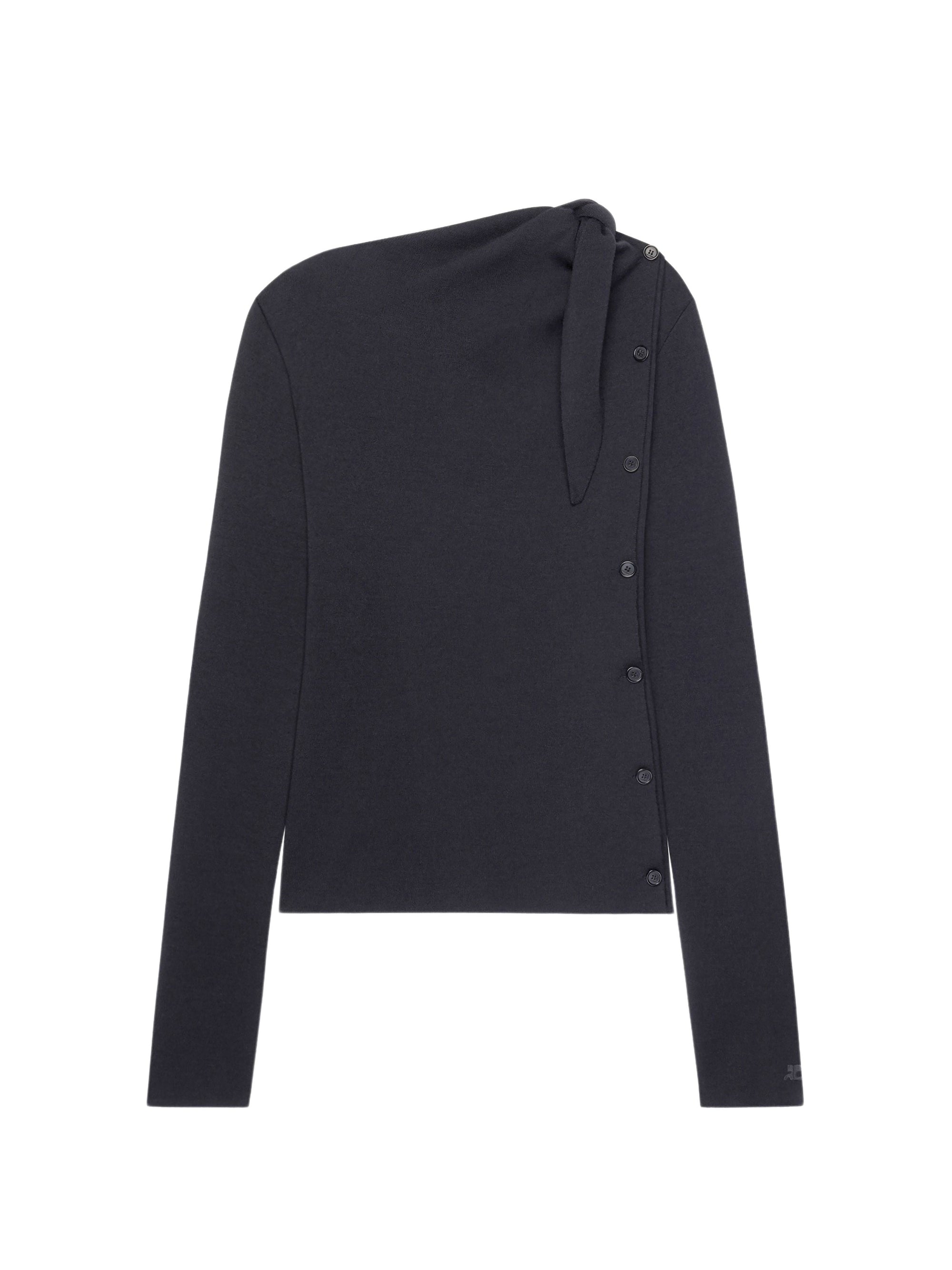 PREMIUM 35pcs NEW / CARDIGAN OBLIQUE NOUÉ - Black