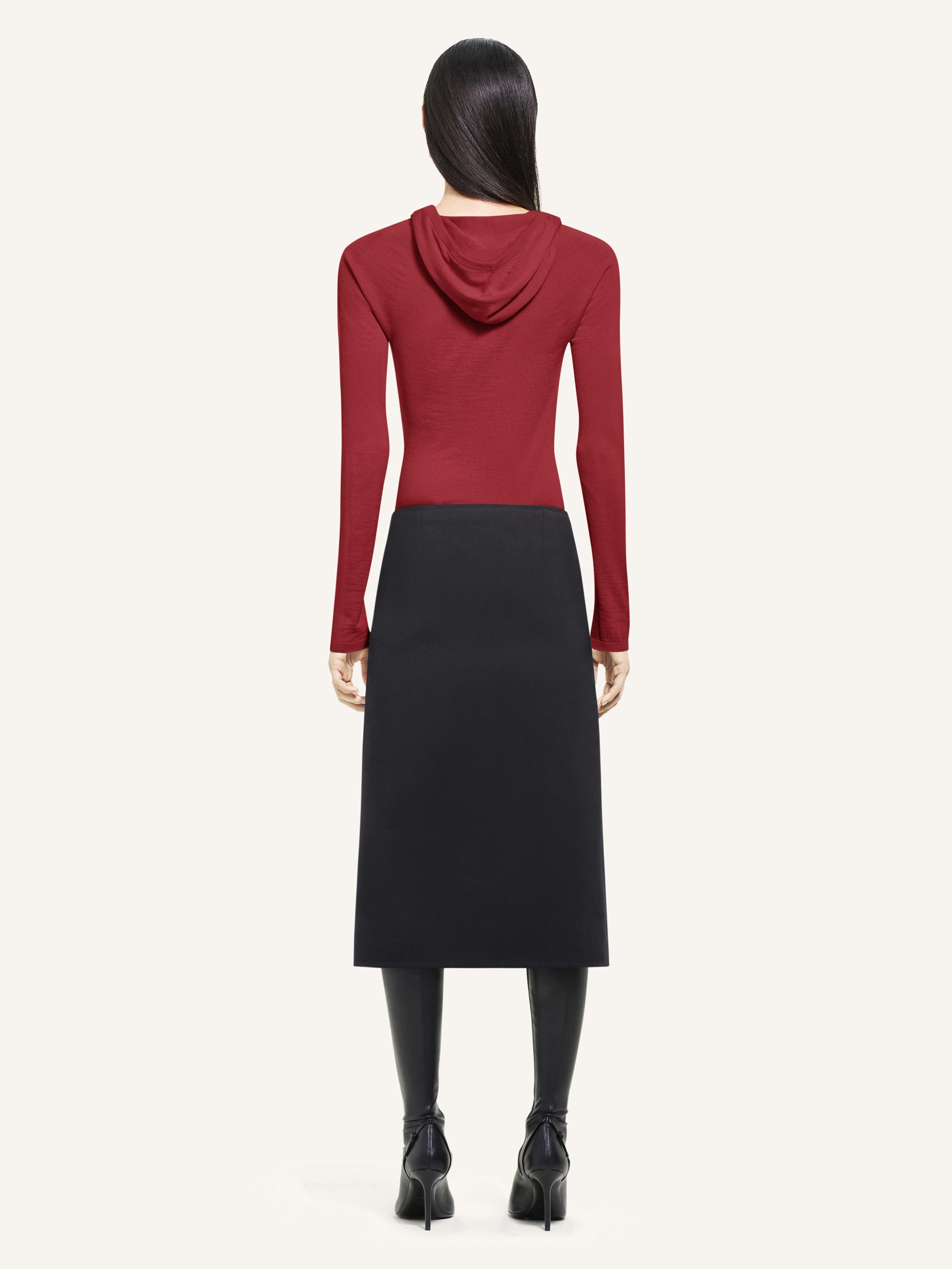 PREMIUM 11pcs NEW / PULL À CAPUCHE EN  MAILLE FINE - Grenat