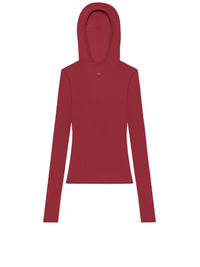 PREMIUM 11pcs NEW / PULL À CAPUCHE EN  MAILLE FINE - Grenat