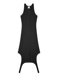 Robe midi inversée en maille - Black