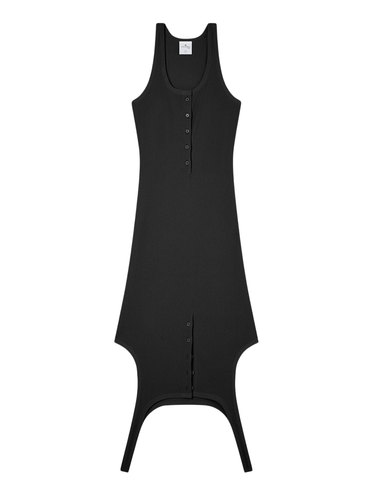 Robe midi inversée en maille - Black