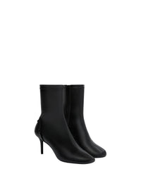Bottines Oblique effet cuir stretch - Black