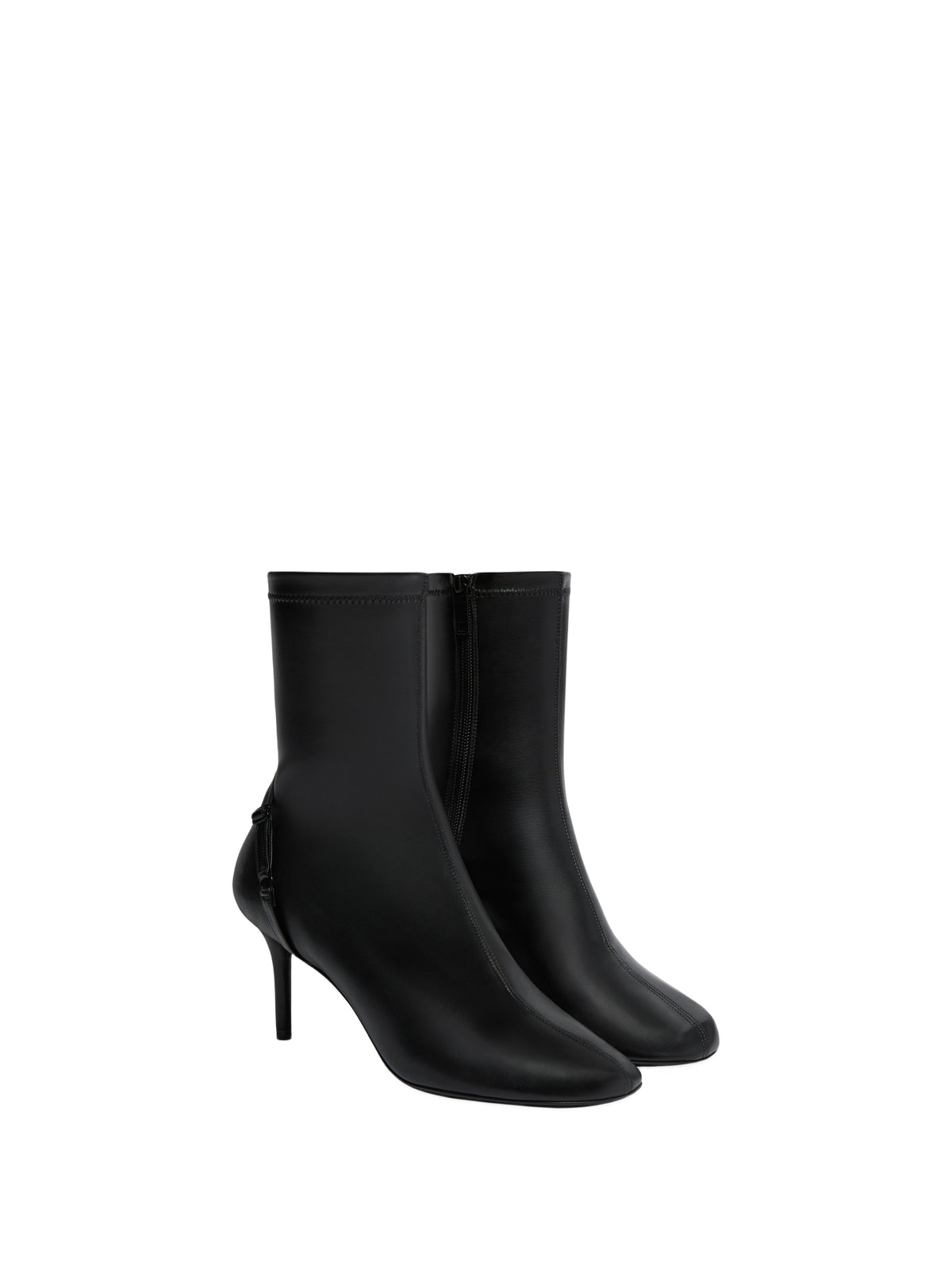 Bottines Oblique effet cuir stretch - Black