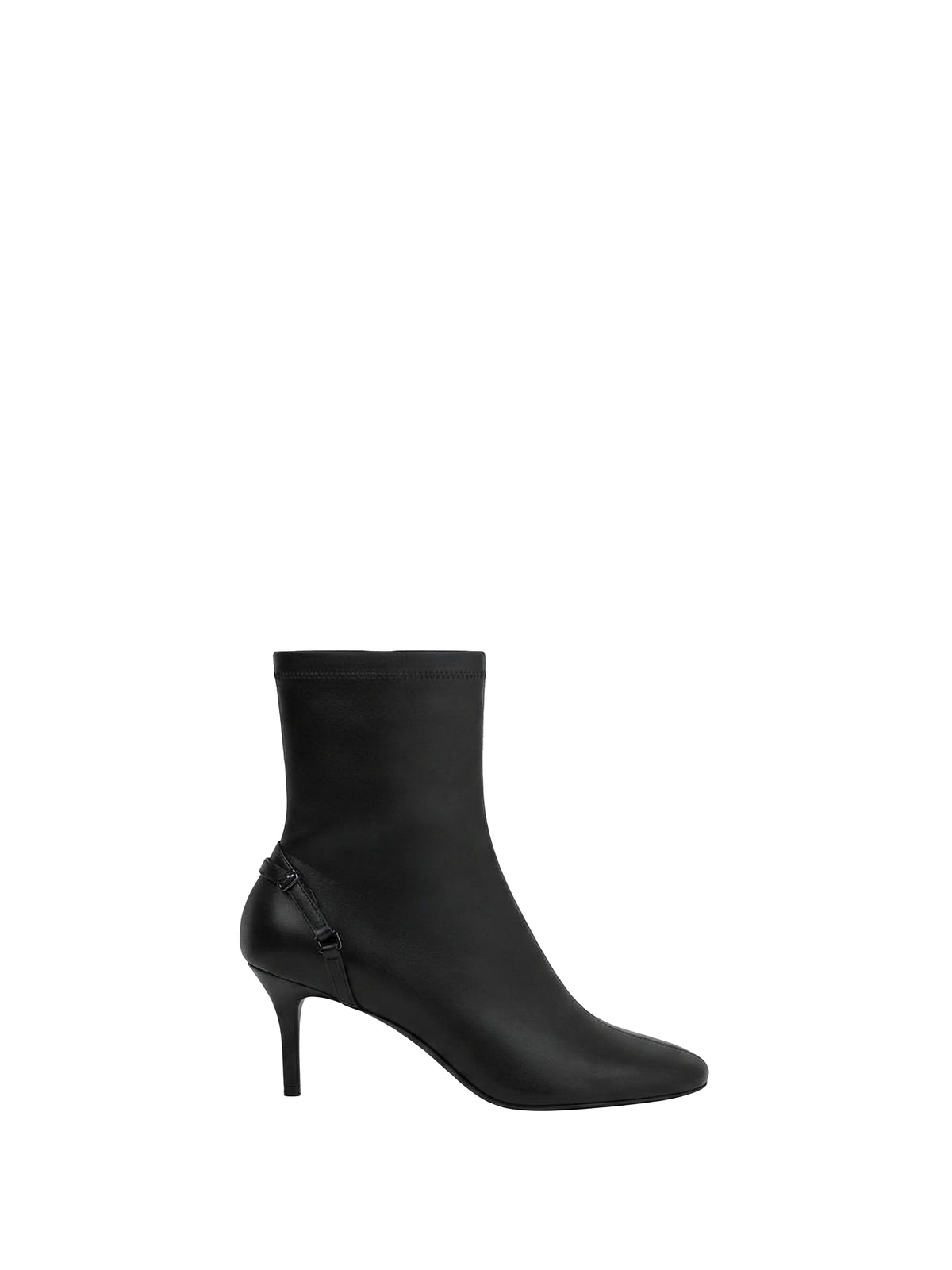 Bottines Oblique 90 effet cuir stretch - Black