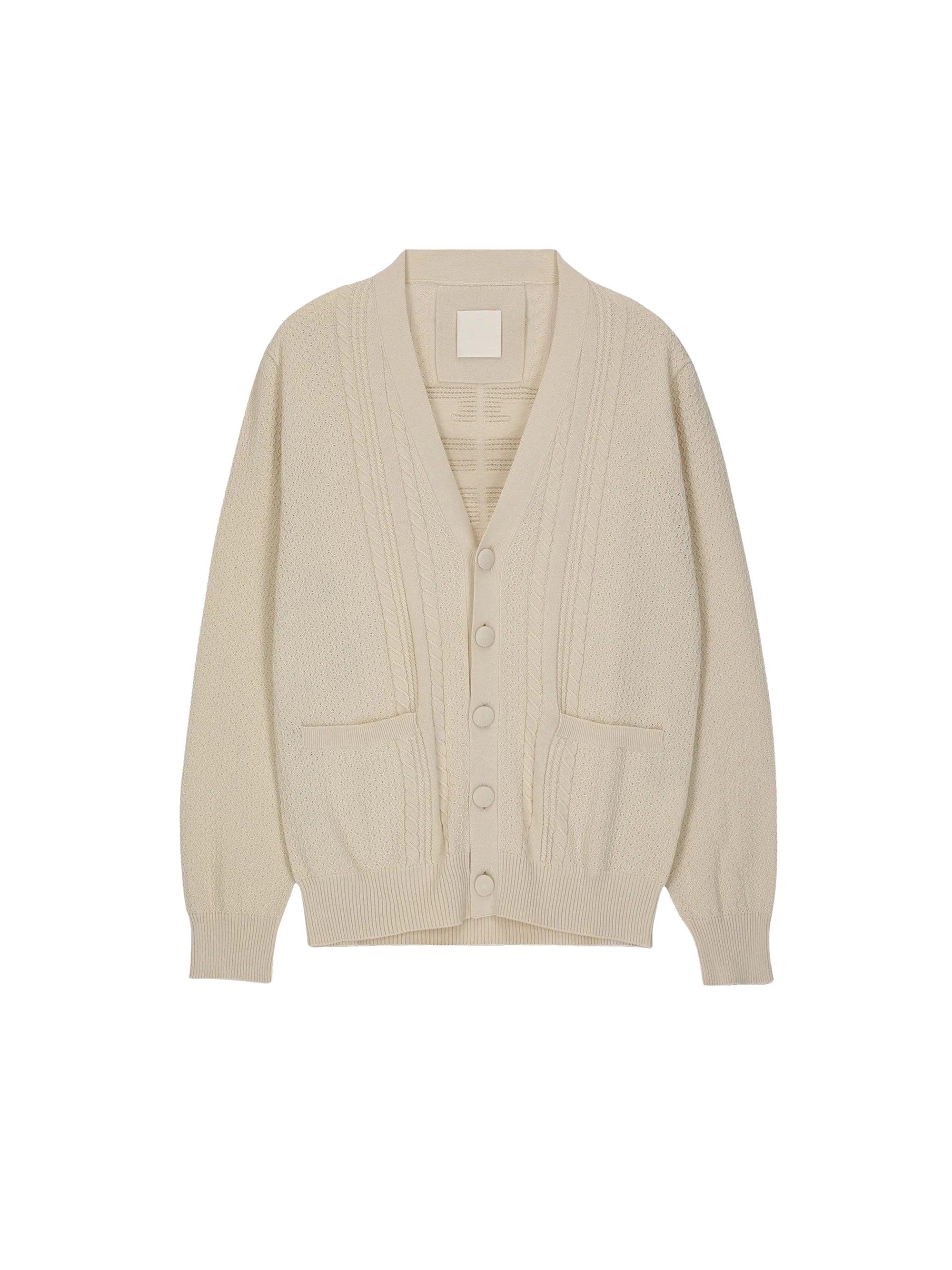 Cardigan 4G en maille torsadée - Ivory