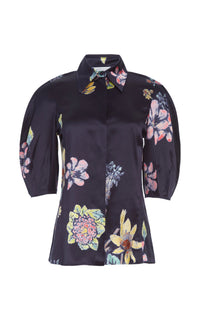 Blue Multi / Top Sansi en soie - Blue Multi
