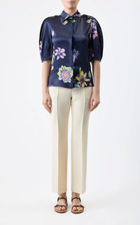 Blue Multi / Top Sansi en soie - Blue Multi