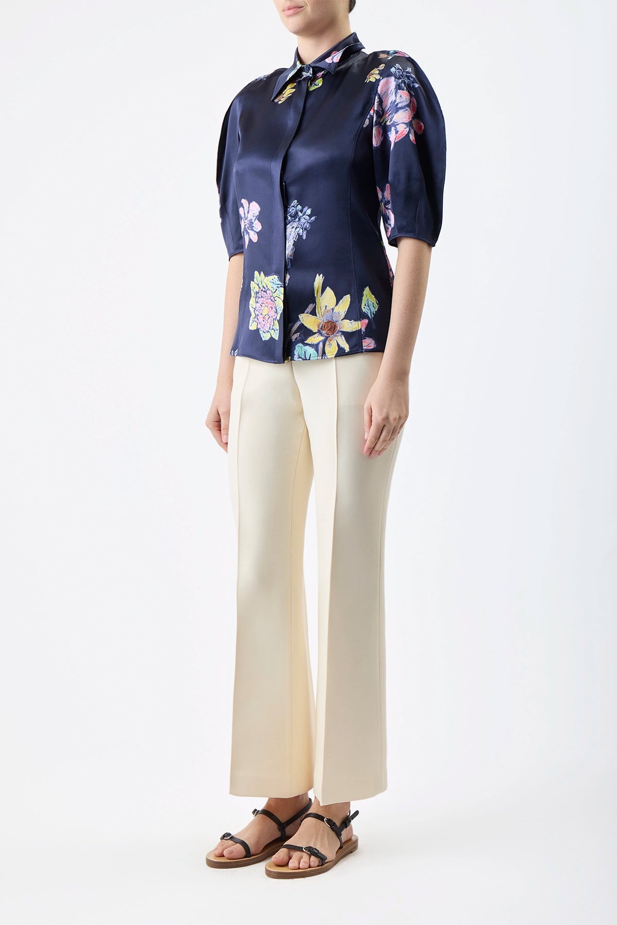 Blue Multi / Top Sansi en soie - Blue Multi