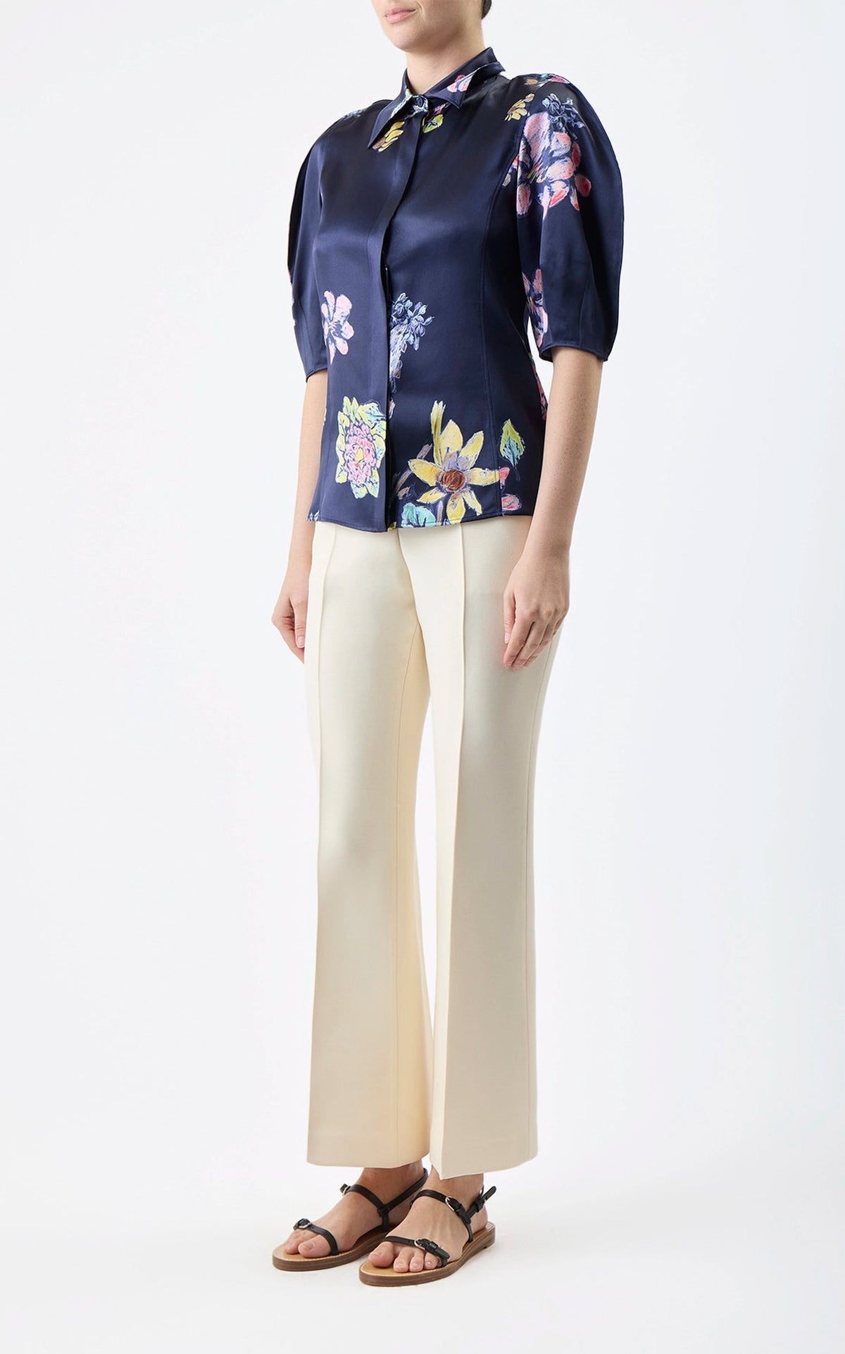 Blue Multi / Top Sansi en soie - Blue Multi