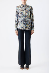 Henri Blouse en bleu multicolore flowers for gabi