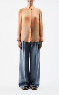 Antelope Orange / Chemise Ferrara en lin et soie - Antelope Orange