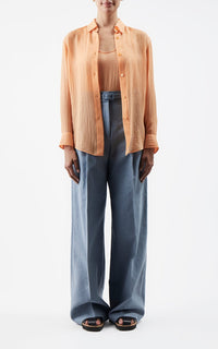 Antelope Orange / Chemise Ferrara en lin et soie - Antelope Orange