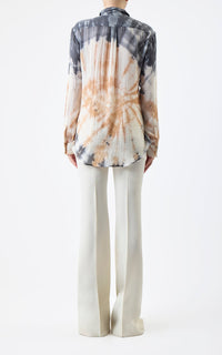 Ivory / Chemise Ferrara en lin et soie - Ivory