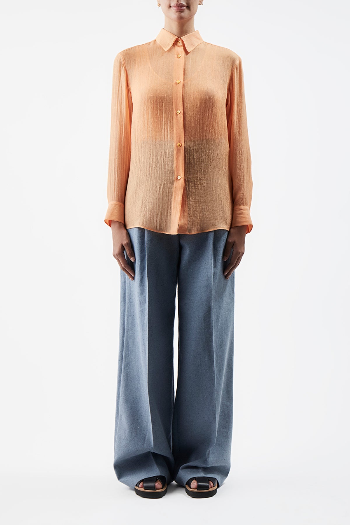 Ferrara Shirt en orange antilope flammé sergé