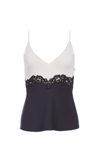 Dark Navy / Top Cynthia en soie et laine - Dark Navy