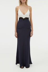 Dark Navy / Top Cynthia soie et laine - Dark Navy