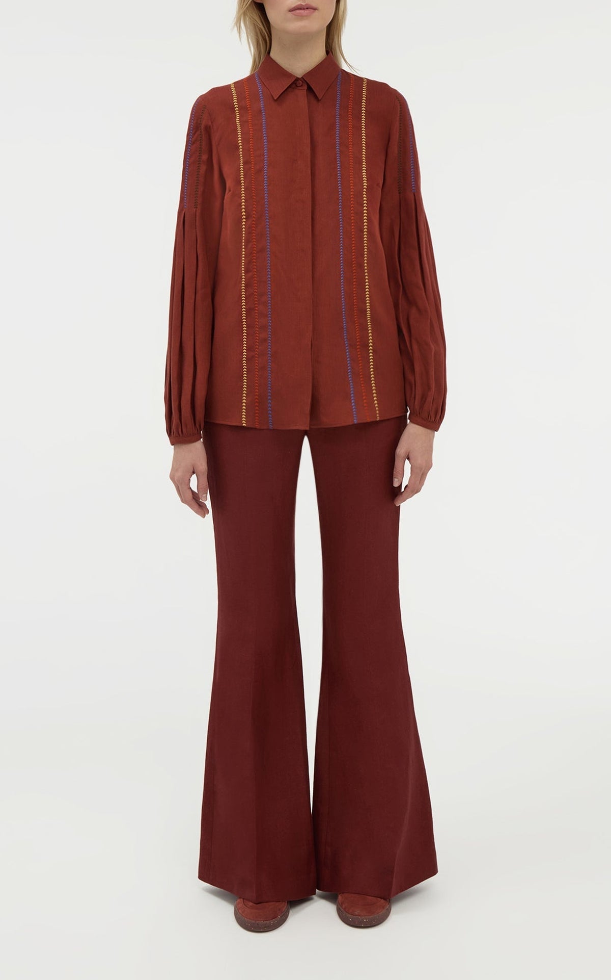 Burnt Sienna / Blouse Inga en lin - Burnt Sienna