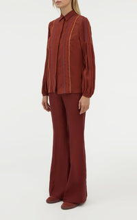 Burnt Sienna / Blouse Inga en lin - Burnt Sienna