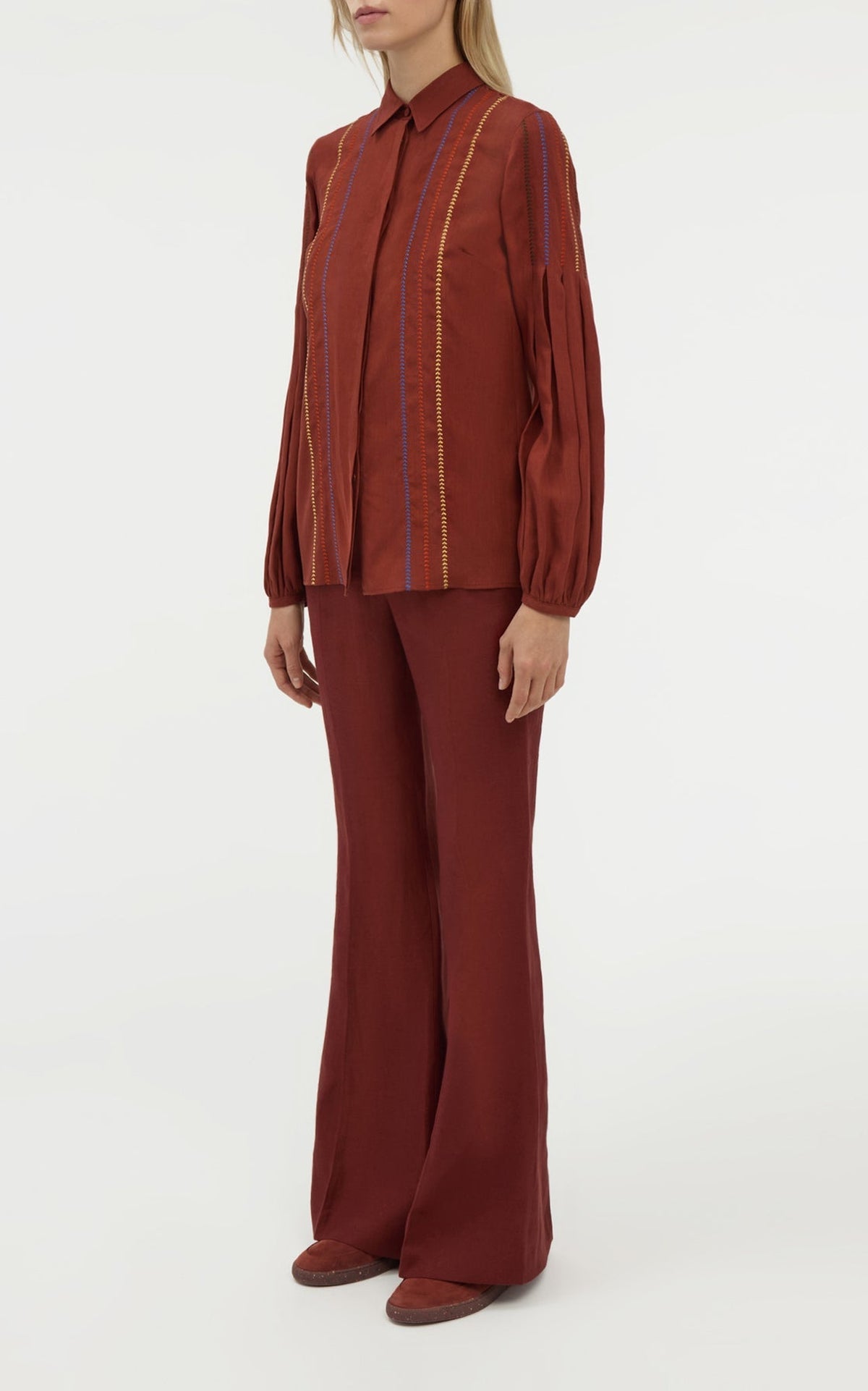 Burnt Sienna / Blouse Inga en lin - Burnt Sienna