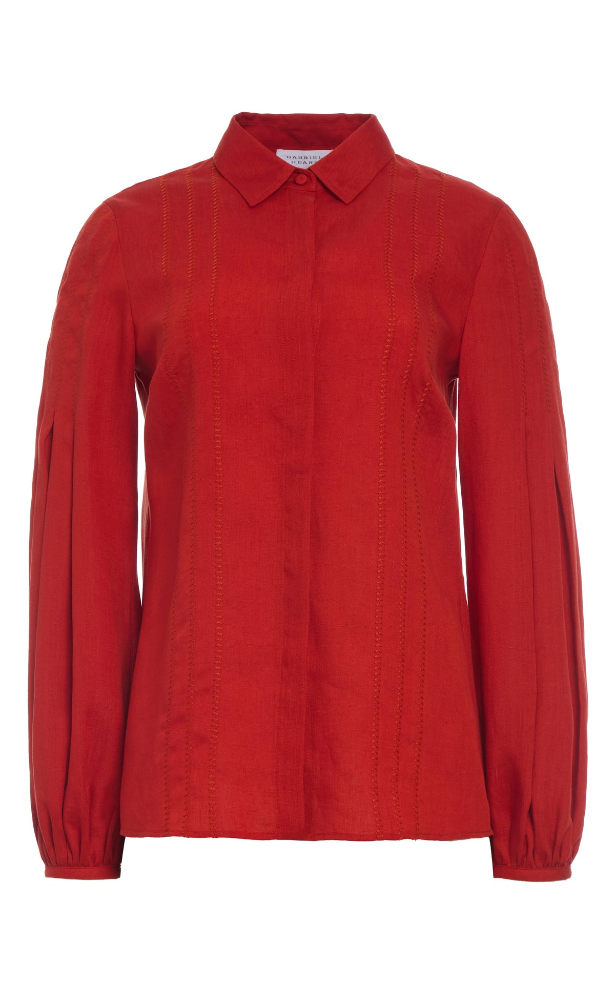 Inga Blouse en orange antilope lin d’aloès popeline de chemise