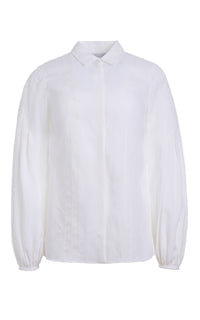 Inga Blouse en blanc lin d’aloès popeline de chemise
