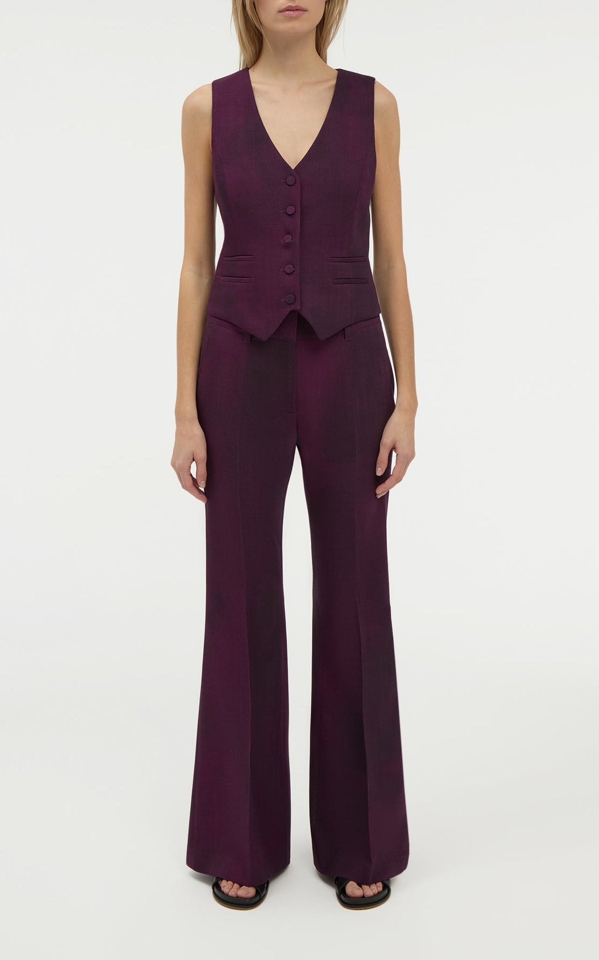 Bordeaux / Pantalon Rhein en laine - Bordeaux
