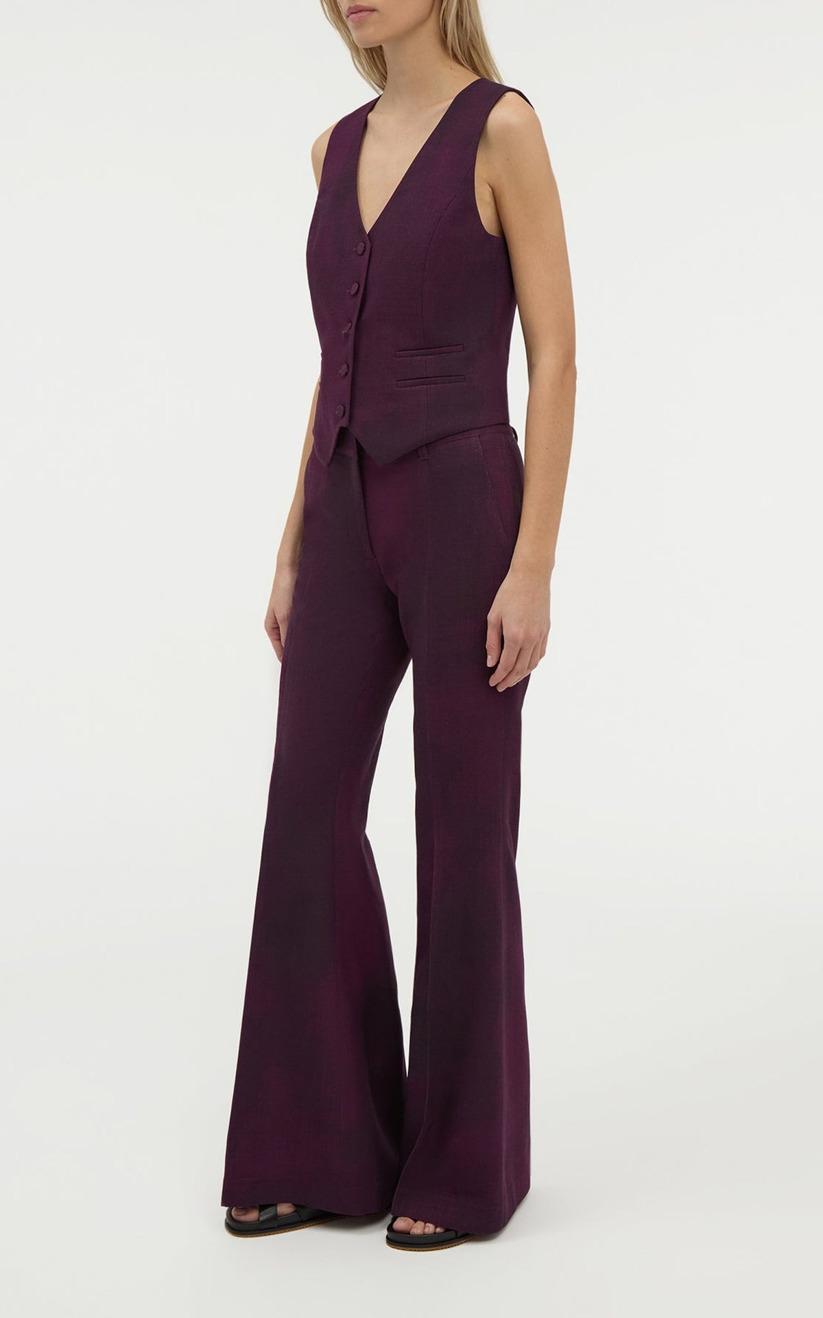 Bordeaux / Pantalon Rhein en laine - Bordeaux
