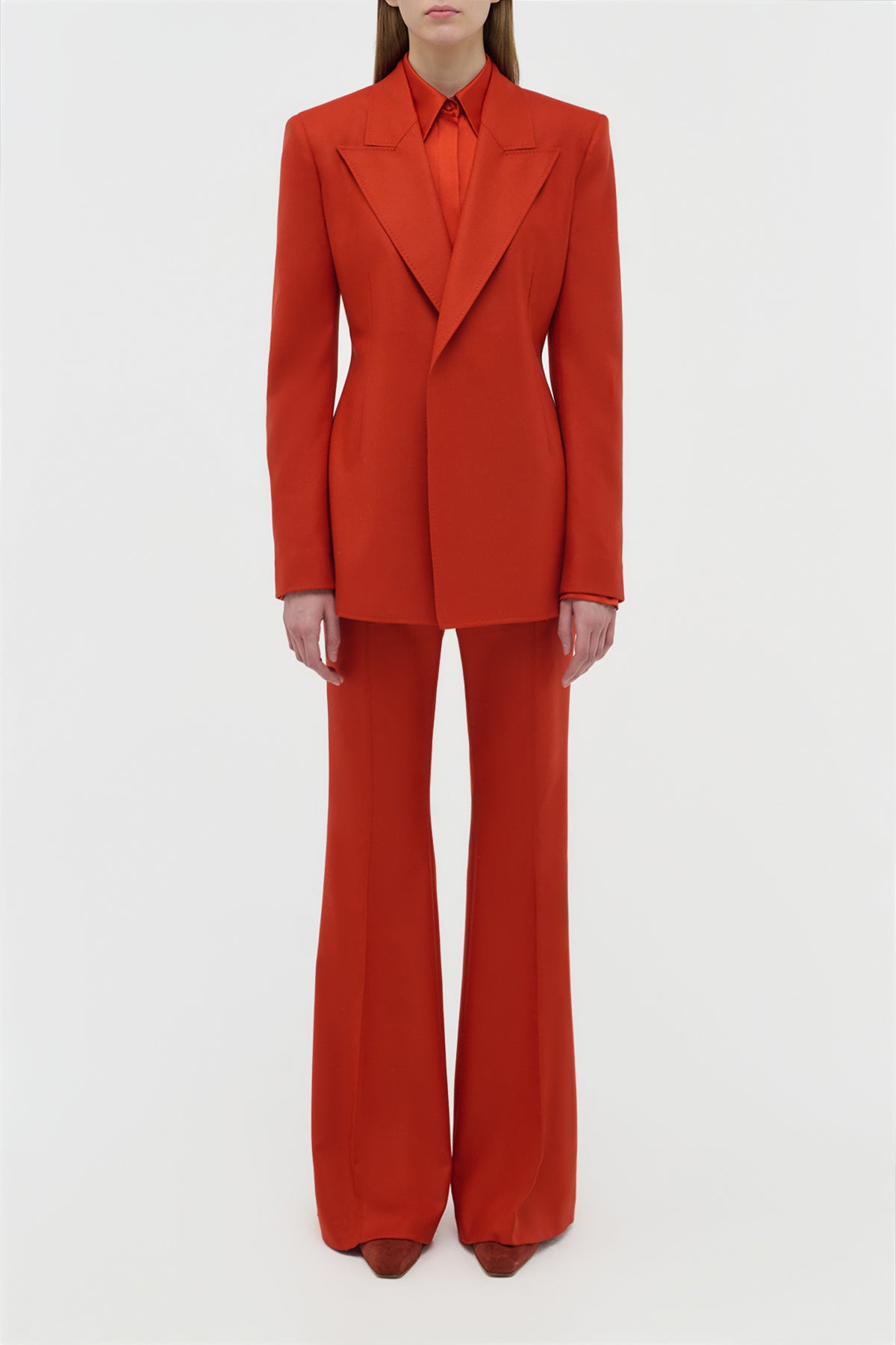 Rhein Pant en orange antilope heavy lin sergé