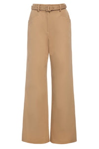 Norman Pant en camel coton Sea Island sergé