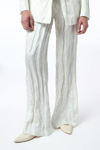 Norman Pant en ivoire soie tweed