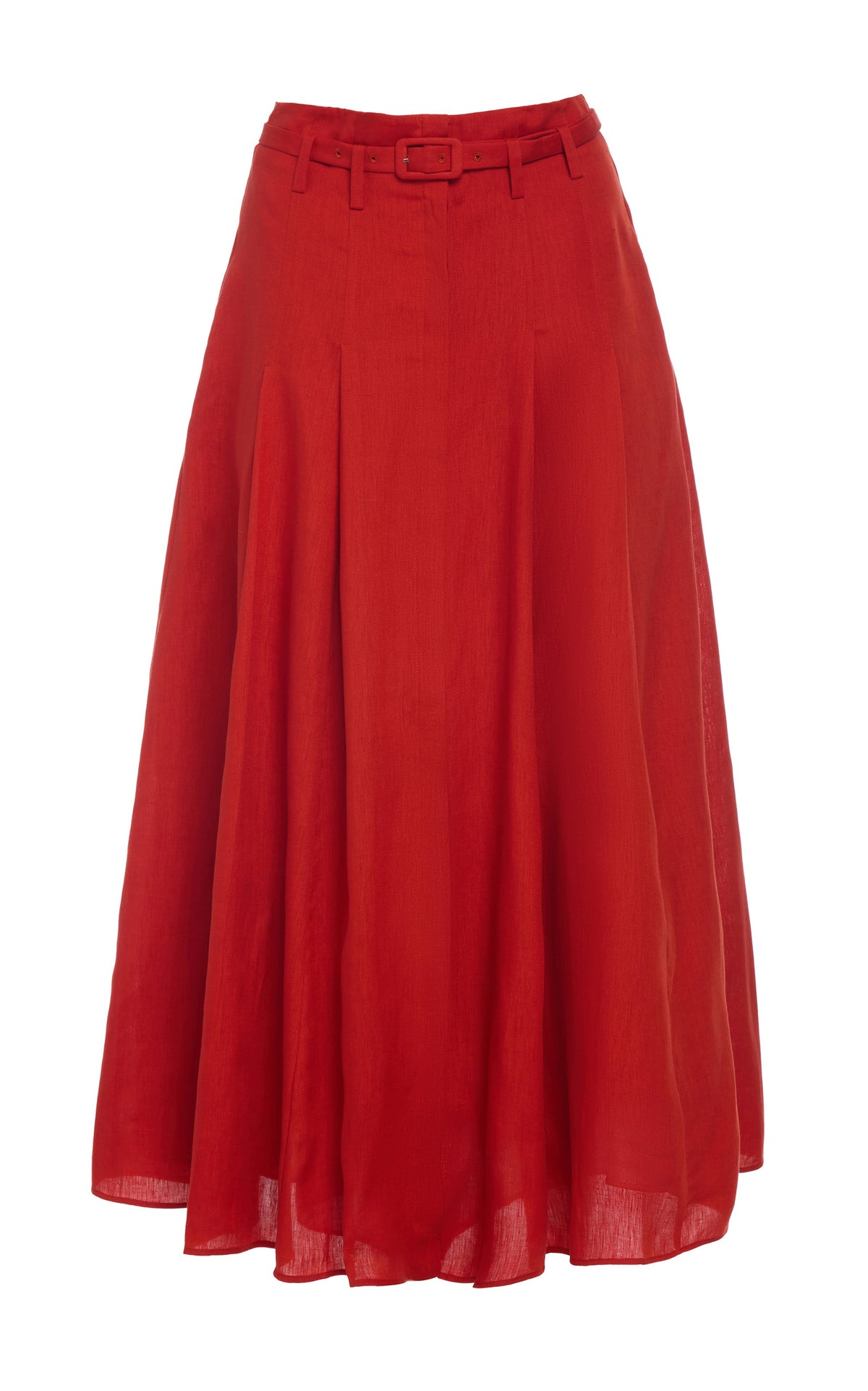 Dugald Skirt en orange antilope lin d’aloès popeline de chemise