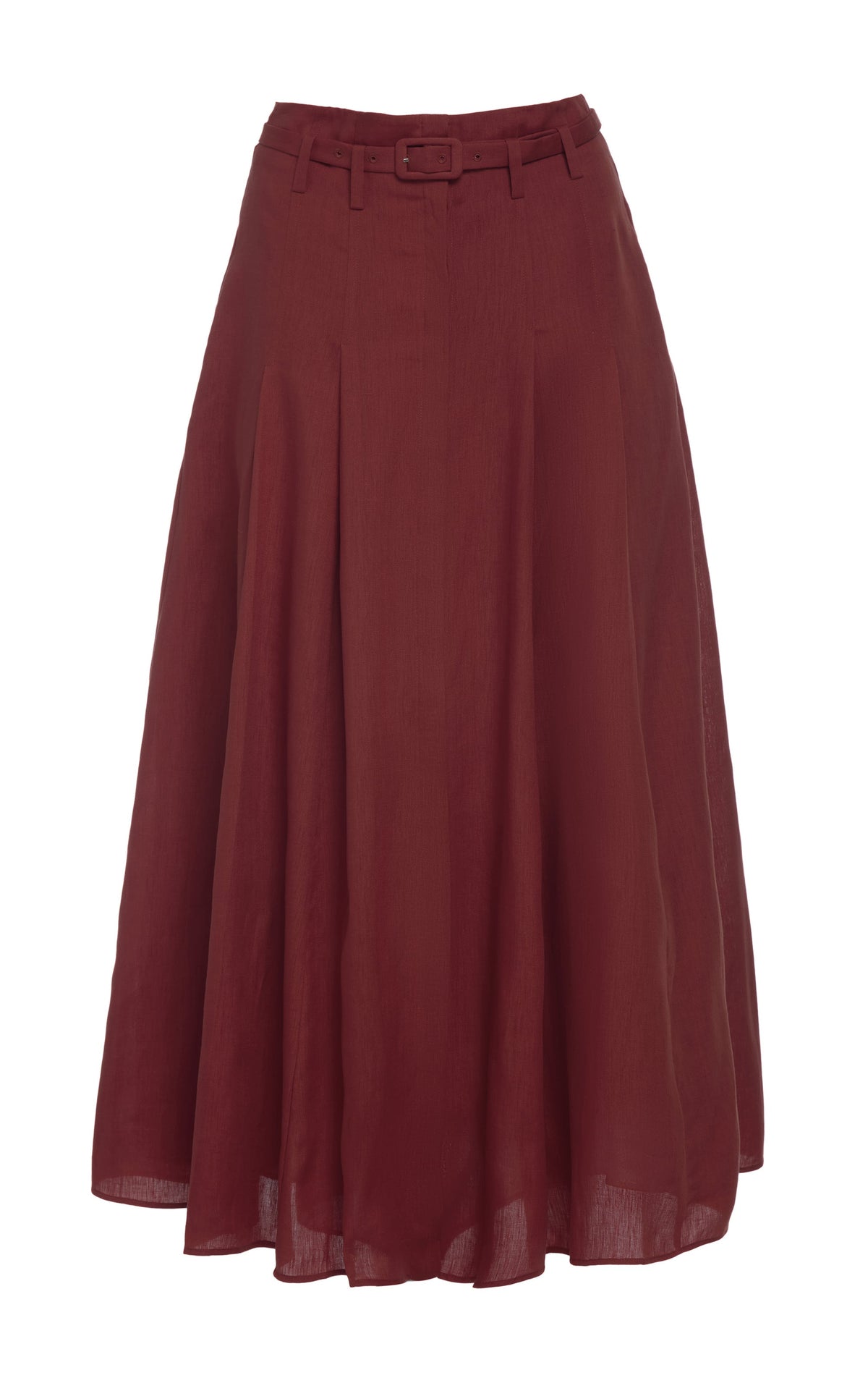 Dugald Skirt en terre de sienne brûlée lin d’aloès popeline de chemise