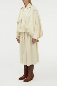 Chiara Skirt en ivoire textured lin sub